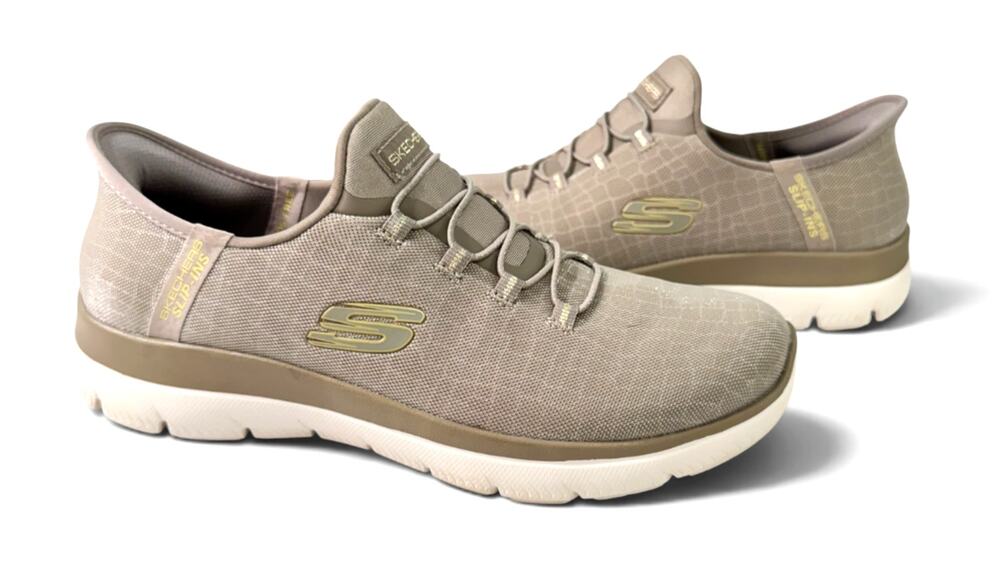 Woman's SKECHERS Summits-Classy Night Hands Free Slip-Ins 7.5M Snake Sparkle
